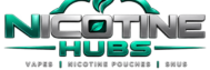 glossy teal nicotine hubs logo